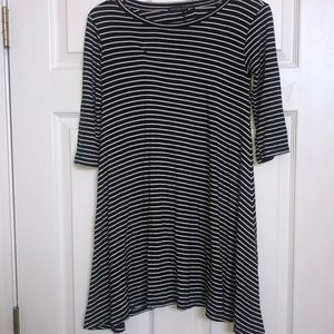 LIVING DOLL BLACK AND WHITE STRIPPED DRESS